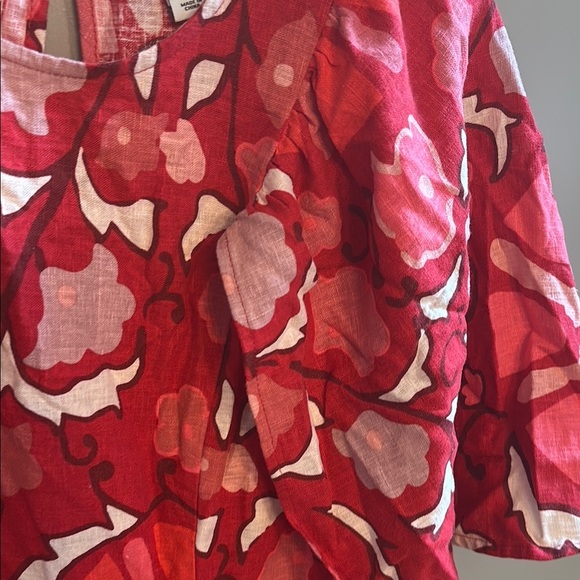 Rhode X Target Women's 6 Zinnia Floral Print Bell Sleeve Midi Dress Red/Pink - Picture 7 of 10